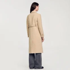 Manteaux*SANDRO Manteau Long à Boutonnage Croisé Beige