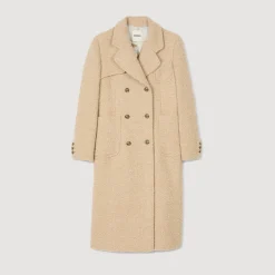 Manteaux*SANDRO Manteau Long à Boutonnage Croisé Beige
