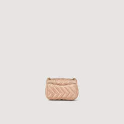 Sacs Porté Épaule|Sacs À Bandoulière*SANDRO Mini Sac YZA En Cuir Irisé Matelassé Rose