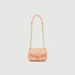 Sacs Porté Épaule|Sacs À Bandoulière*SANDRO Mini Sac YZA En Cuir Irisé Matelassé Rose
