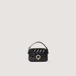 Sacs Porté Épaule|Mini Sacs*SANDRO Mini Sac Yza En Cuir Lisse Noir