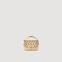 Sacs Porté Épaule|Mini Sacs*SANDRO Mini Sac Yza En Cuir Métallisé Doré