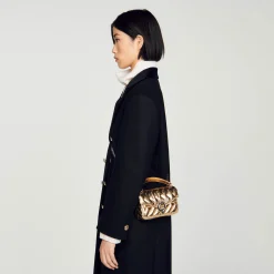 Sacs Porté Épaule|Mini Sacs*SANDRO Mini Sac Yza En Cuir Métallisé Doré