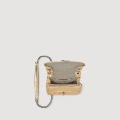 Sacs Porté Épaule|Mini Sacs*SANDRO Mini Sac Yza En Cuir Métallisé Doré