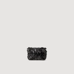 Sacs Porté Épaule|Mini Sacs*SANDRO Mini Sac Yza Sequins Noir