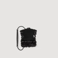 Sacs Porté Épaule|Mini Sacs*SANDRO Mini Sac Yza Sequins Noir
