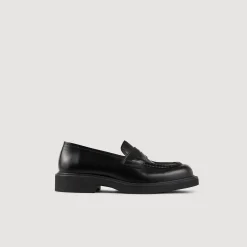 Chaussures De Ville*SANDRO Mocassins En Cuir Glacé Noir