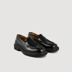 Chaussures De Ville*SANDRO Mocassins En Cuir Glacé Noir