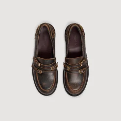 Mocassins & Mules*SANDRO Mocassins En Cuir Patiné Marron