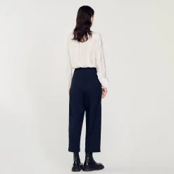 Costumes|Pantalons & Jeans*SANDRO Pantalon à Plis Marine