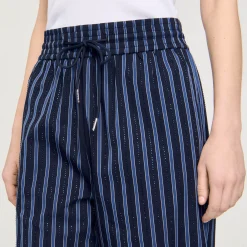 Ensembles|Pantalons & Jeans*SANDRO Pantalon à Rayures Bleu