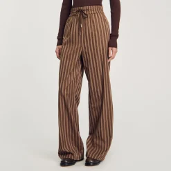 Ensembles|Pantalons & Jeans*SANDRO Pantalon à Rayures Marron