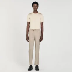 Pantalons & Shorts*SANDRO Pantalon à Taille élastiquée Taupe
