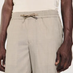 Pantalons & Shorts*SANDRO Pantalon à Taille élastiquée Taupe