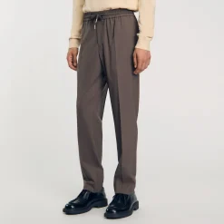 Pantalons & Shorts*SANDRO Pantalon à Taille élastiquée Taupe