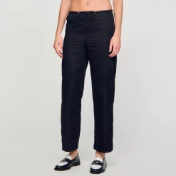 Pantalons & Jeans*SANDRO Pantalon Cargo Noir