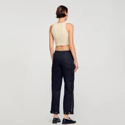 Pantalons & Jeans*SANDRO Pantalon Cargo Noir