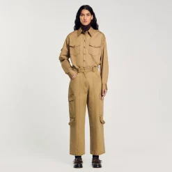 Pantalons & Jeans*SANDRO Pantalon Cargo Kaki