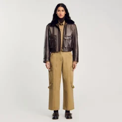 Pantalons & Jeans*SANDRO Pantalon Cargo Kaki