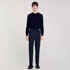 Pantalons & Shorts*SANDRO Pantalon Cargo Bleu Prusse