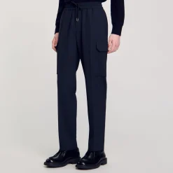 Pantalons & Shorts*SANDRO Pantalon Cargo Bleu Prusse