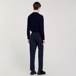 Pantalons & Shorts*SANDRO Pantalon Cargo Bleu Prusse