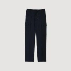 Pantalons & Shorts*SANDRO Pantalon Cargo Bleu Prusse