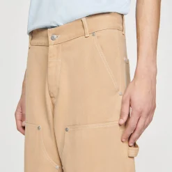 Jeans|Pantalons & Shorts*SANDRO Pantalon Carpenter En Toile De Coton Beige