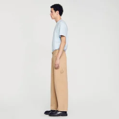 Jeans|Pantalons & Shorts*SANDRO Pantalon Carpenter En Toile De Coton Beige