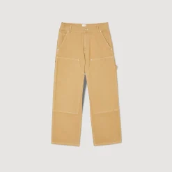 Jeans|Pantalons & Shorts*SANDRO Pantalon Carpenter En Toile De Coton Beige