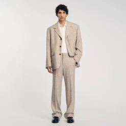 Pantalons & Shorts|Costumes & Smokings*SANDRO Pantalon De Costume Beige