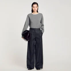 Costumes|Pantalons & Jeans*SANDRO Pantalon De Costume à Carreaux Gris Foncé