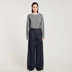 Costumes|Pantalons & Jeans*SANDRO Pantalon De Costume à Carreaux Gris Foncé