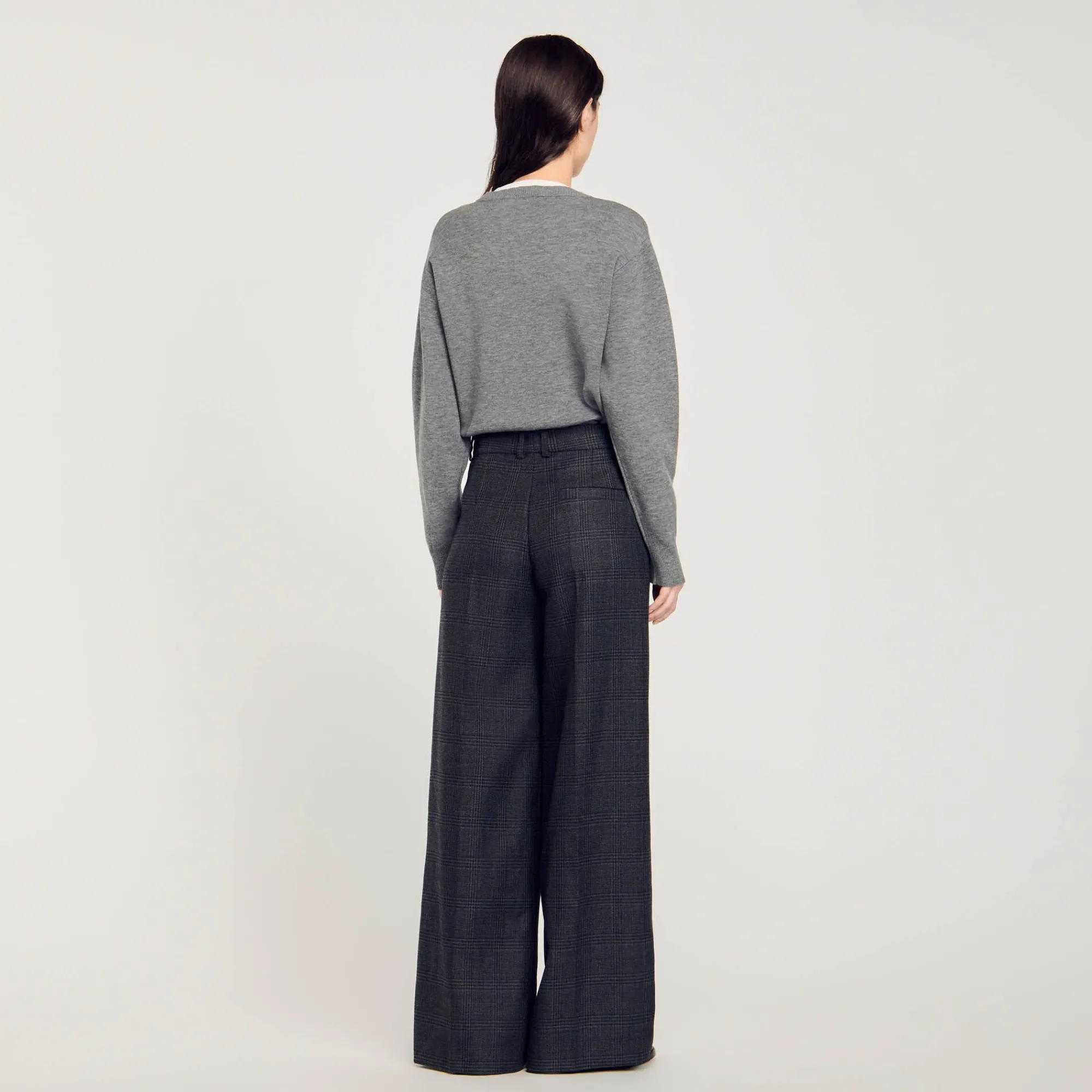 Costumes|Pantalons & Jeans*SANDRO Pantalon De Costume à Carreaux Gris Foncé
