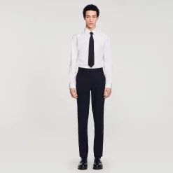 Pantalons & Shorts|Costumes & Smokings*SANDRO Pantalon De Costume à Coupe Classique Noir