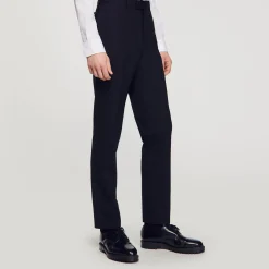 Pantalons & Shorts|Costumes & Smokings*SANDRO Pantalon De Costume à Coupe Classique Noir
