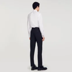 Pantalons & Shorts|Costumes & Smokings*SANDRO Pantalon De Costume à Coupe Classique Noir