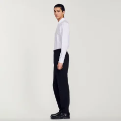 Pantalons & Shorts|Costumes & Smokings*SANDRO Pantalon De Costume à Coupe Classique Noir