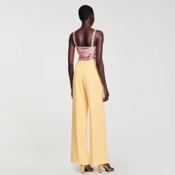 Costumes|Pantalons & Jeans*SANDRO Pantalon De Costume à Pinces Jaune Orange