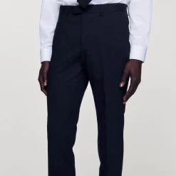 Pantalons & Shorts|Costumes & Smokings*SANDRO Pantalon De Costume Classique En Laine Marine