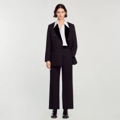 Costumes|Pantalons & Jeans*SANDRO Pantalon De Costume Droit Noir