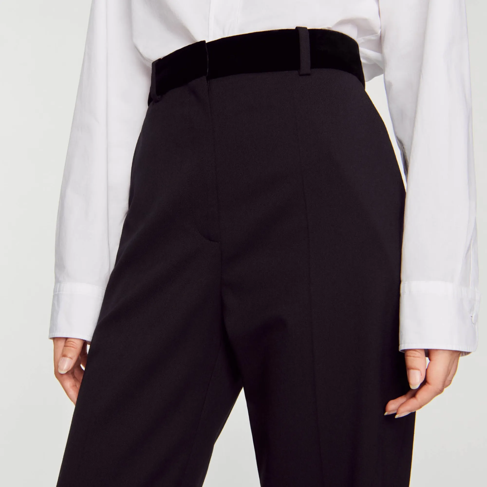 Costumes|Pantalons & Jeans*SANDRO Pantalon De Costume Droit Noir