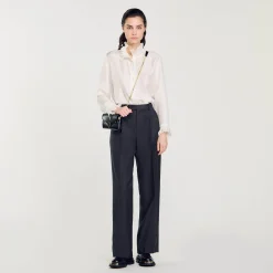 Costumes|Pantalons & Jeans*SANDRO Pantalon De Costume En Laine Gris