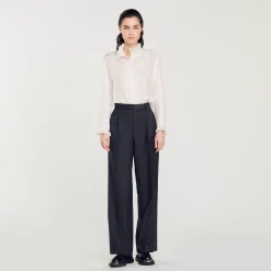 Costumes|Pantalons & Jeans*SANDRO Pantalon De Costume En Laine Gris