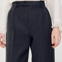 Costumes|Pantalons & Jeans*SANDRO Pantalon De Costume En Laine Gris