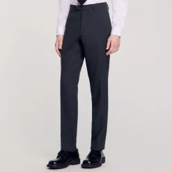 Pantalons & Shorts|Costumes & Smokings*SANDRO Pantalon De Costume En Laine gris chiné