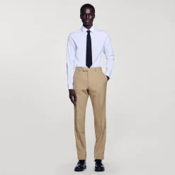Pantalons & Shorts|Costumes & Smokings*SANDRO Pantalon De Costume En Laine Beige