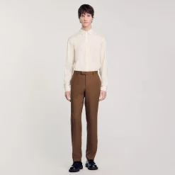 Pantalons & Shorts|Costumes & Smokings*SANDRO Pantalon De Costume En Laine Taupe