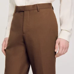 Pantalons & Shorts|Costumes & Smokings*SANDRO Pantalon De Costume En Laine Taupe