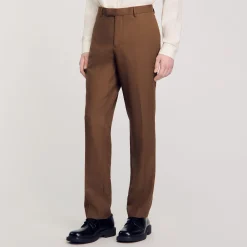 Pantalons & Shorts|Costumes & Smokings*SANDRO Pantalon De Costume En Laine Taupe